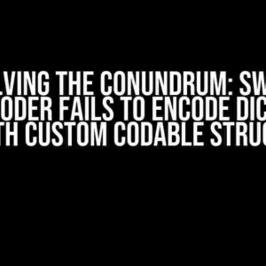 Solving the Conundrum: Swift JSONEncoder Fails to Encode Dictionary with Custom Codable Structs